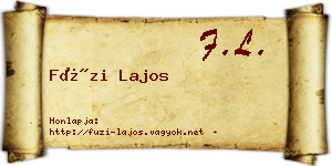 Füzi Lajos névjegykártya
