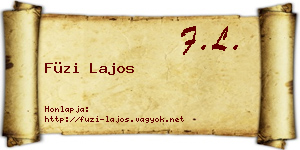Füzi Lajos névjegykártya